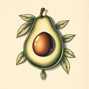 3D Avocado Tattoo