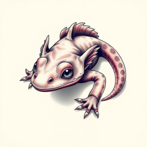 3D Axolotl Tattoo