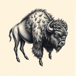 3D Bison Tattoo
