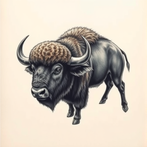 3D Buffalo Tattoo
