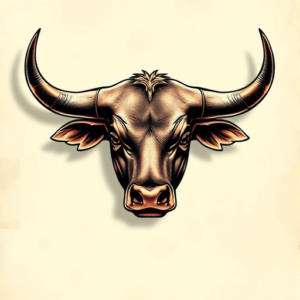 3D Bull Tattoo