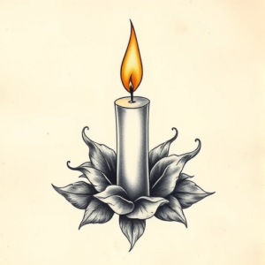 3D Candle Tattoo