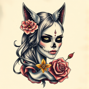 3D Catrina Tattoo