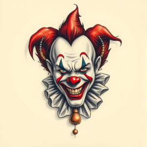 3D Clown Tattoo