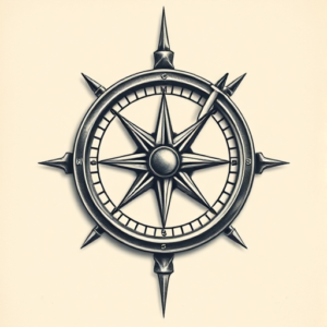 3D Compass Tattoo