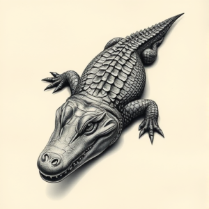 3D Crocodile Tattoo