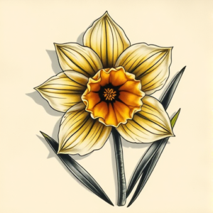 3D Daffodil Tattoo