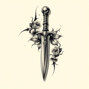 3D Dagger Tattoo