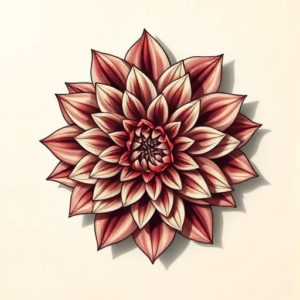 3D Dahlia Tattoo