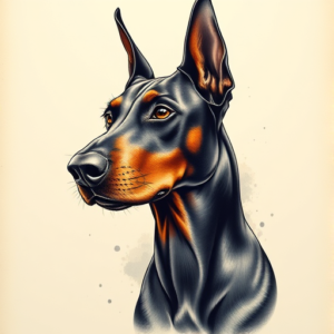 3D Doberman Tattoo