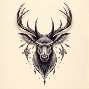 3D Elk Tattoo