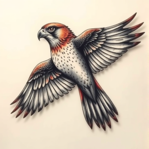 3D Falcon Tattoo