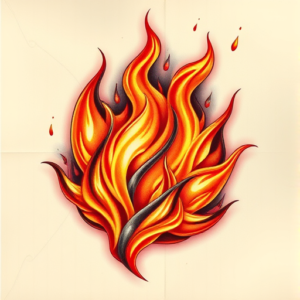 3D Fire Tattoo