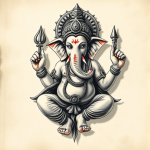 3D Ganesha Tattoo