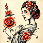 3D Geisha Tattoo