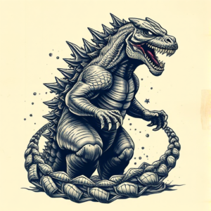 3D Godzilla Tattoo