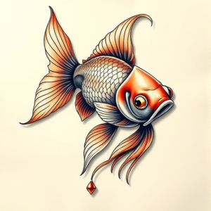 3D Goldfish Tattoo