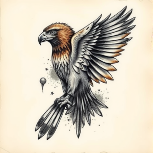 3D Hawk Tattoo