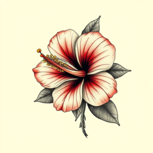 3D Hibiscus Tattoo