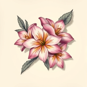 3D Honeysuckle Tattoo