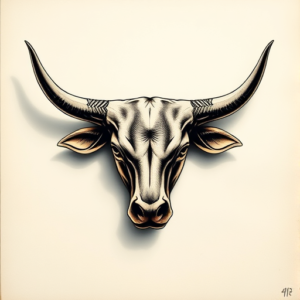 3D Longhorn Tattoo