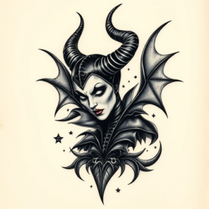3D Maleficent Tattoo