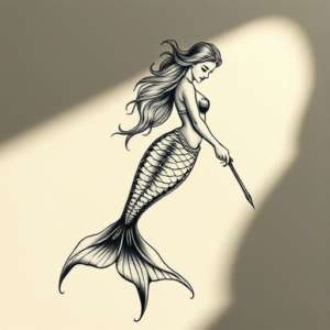 3D Mermaid Tattoo