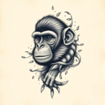 3D Monkey Tattoo