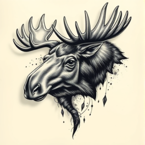 3D Moose Tattoo