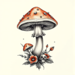 3D Mushroom Tattoo