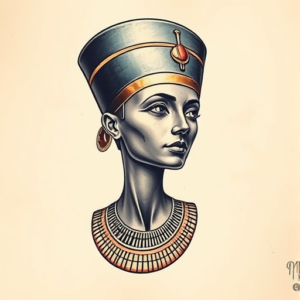 3D Nefertiti Tattoo