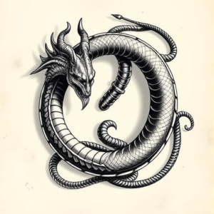 3D Ouroboros Tattoo