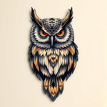 3D Owl Tattoo