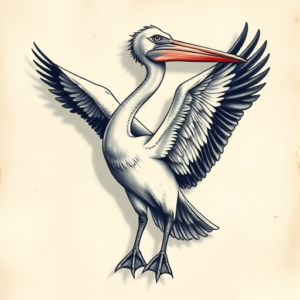 3D Pelican Tattoo