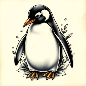 3D Penguin Tattoo