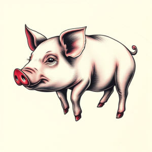 3D Pig Tattoo