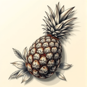 3D Pineapple Tattoo