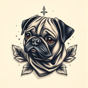 3D Pug Tattoo