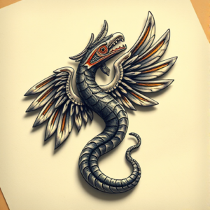 3D Quetzalcoatl Tattoo