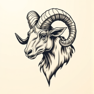 3D Ram Tattoo