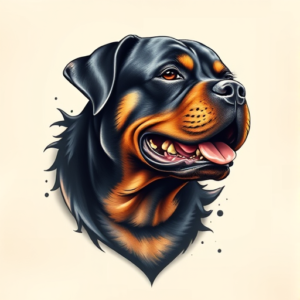 3D Rottweiler Tattoo