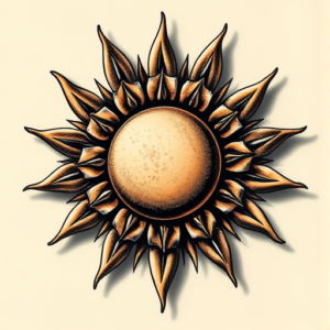 3D Sun Tattoo