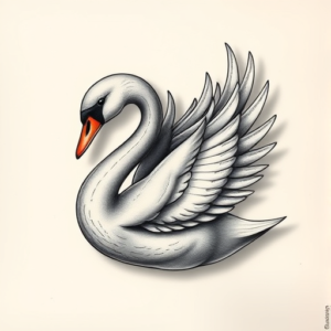 3D Swan Tattoo