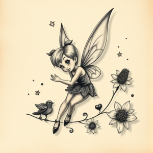 3D Tinkerbell Tattoo