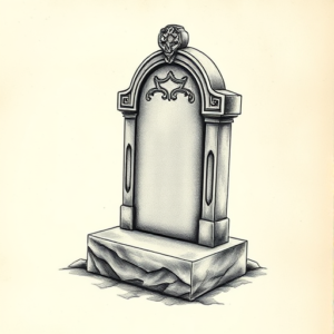 3D Tombstone Tattoo