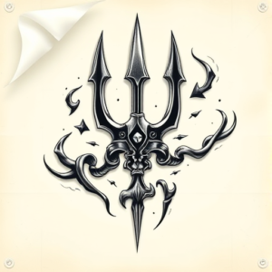 3D Trident Tattoo