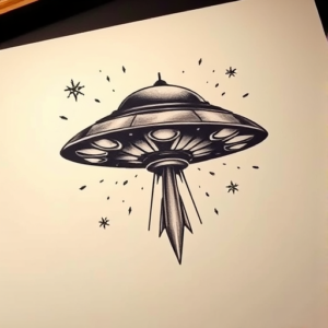 3D Ufo Tattoo