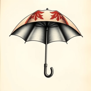 3D Umbrella Tattoo