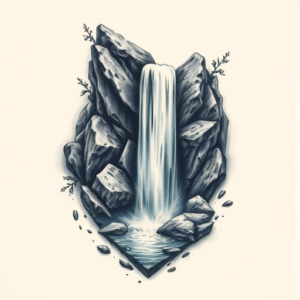 3D Waterfall Tattoo