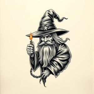 3D Wizard Tattoo
